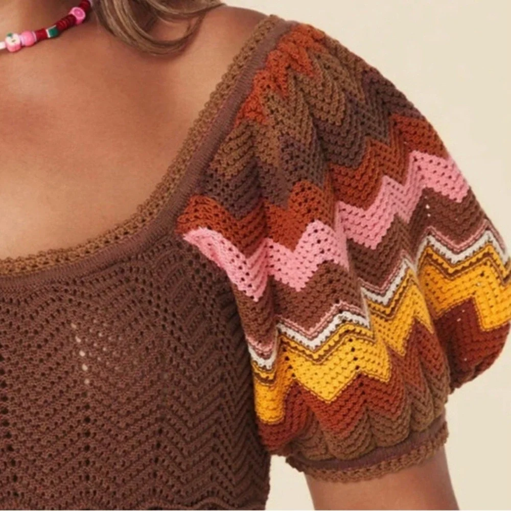 NWT SPELL THE ZIGGY CROCHET MINI DRESS |Size Medium - Picture 4 of 9